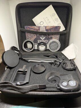 Zeso Smartphone Camera Lens Kit .45X Lens, 15X macro Lens, Tripod, Remote
